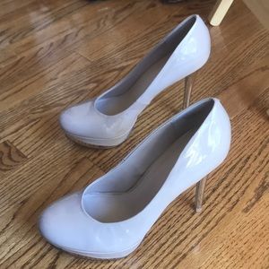 Zigi Soho Nude Platform Pumps with Gold Heels 8